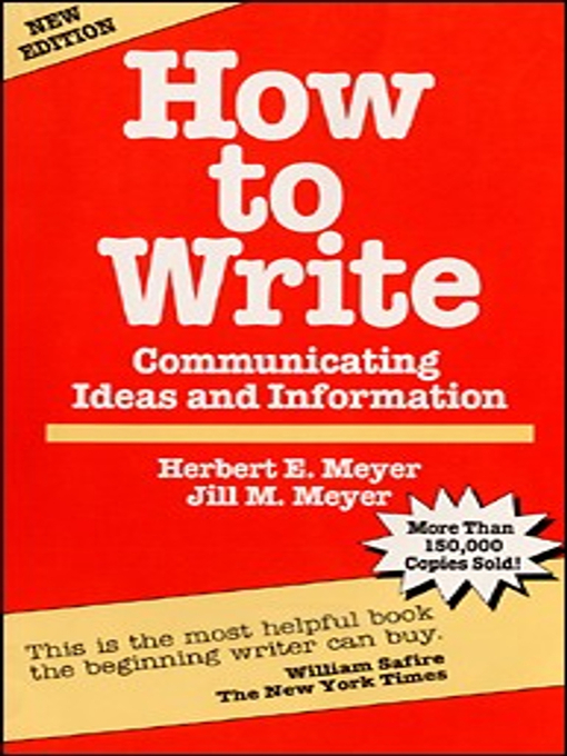 Title details for How to Write by Herbert E. Meyer - Available